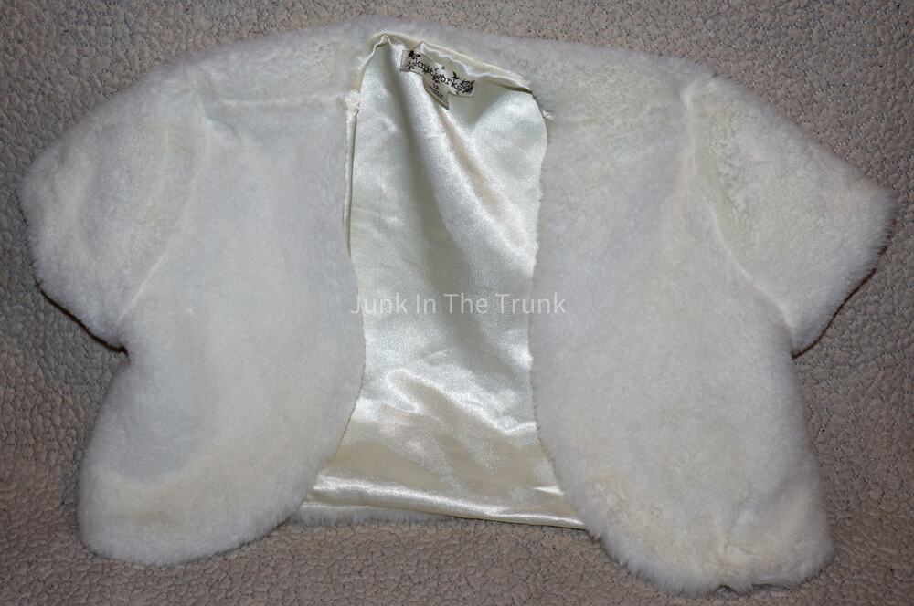 Knitworks girls' faux fur cap-sleeve bolero shrug